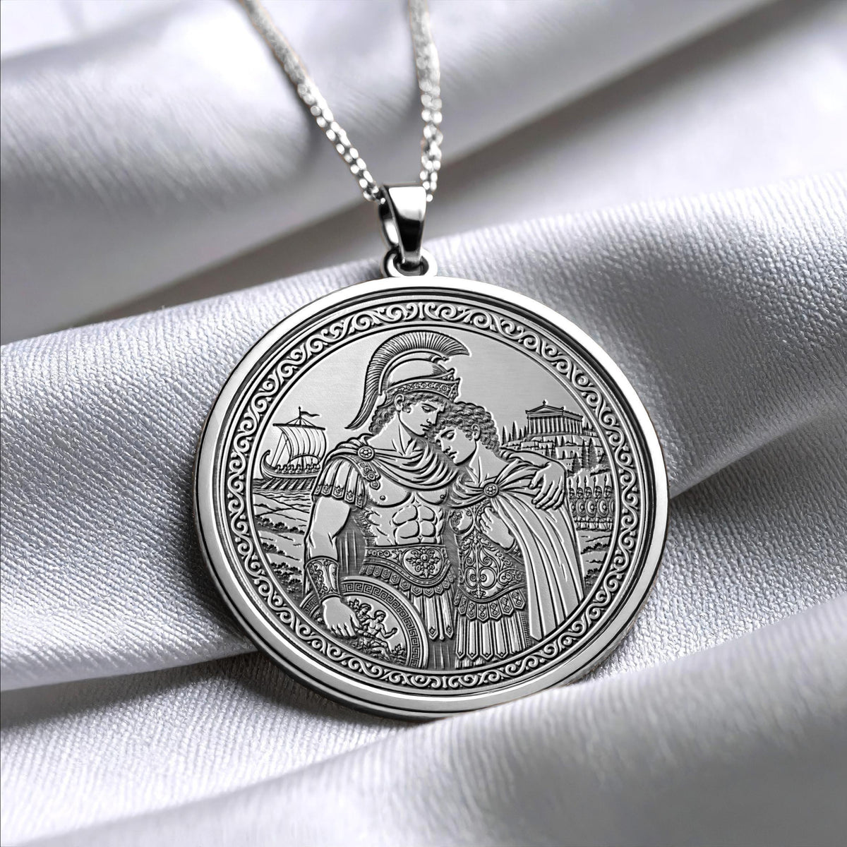 Achilles and Patroclus Pendant Necklace – Brotherhood, Loyalty & Legendary Love