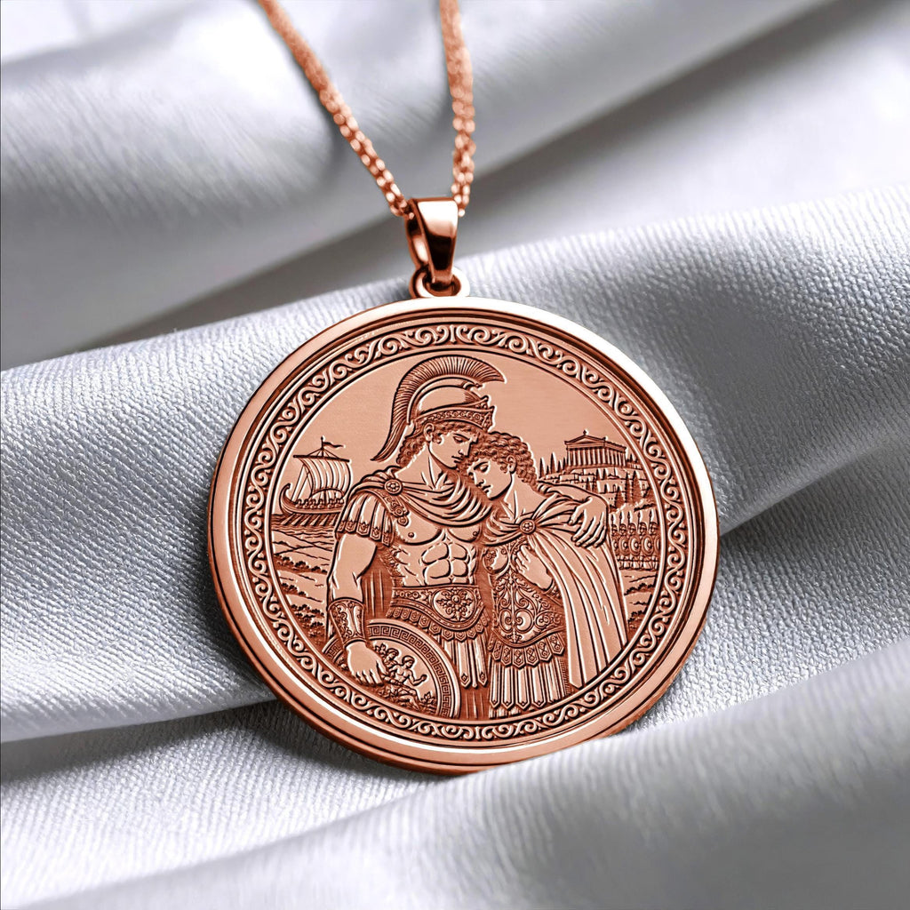 Achilles and Patroclus Pendant Necklace – Brotherhood, Loyalty & Legendary Love