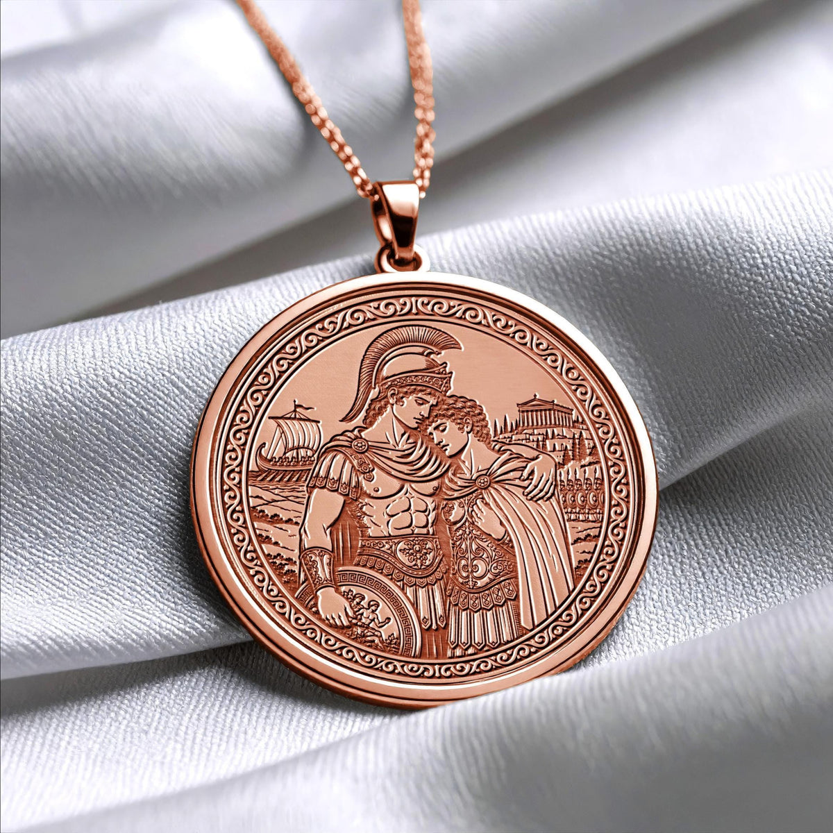 Achilles and Patroclus Pendant Necklace – Brotherhood, Loyalty & Legendary Love