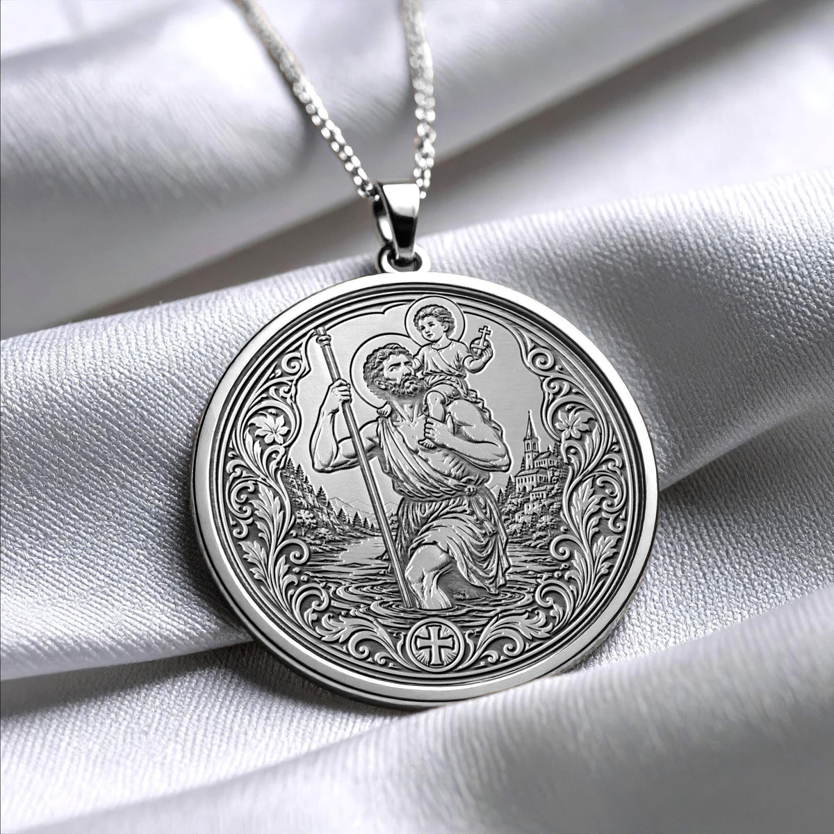 Saint Christopher Pendant Necklace – Protection, Guidance & Safe Travels