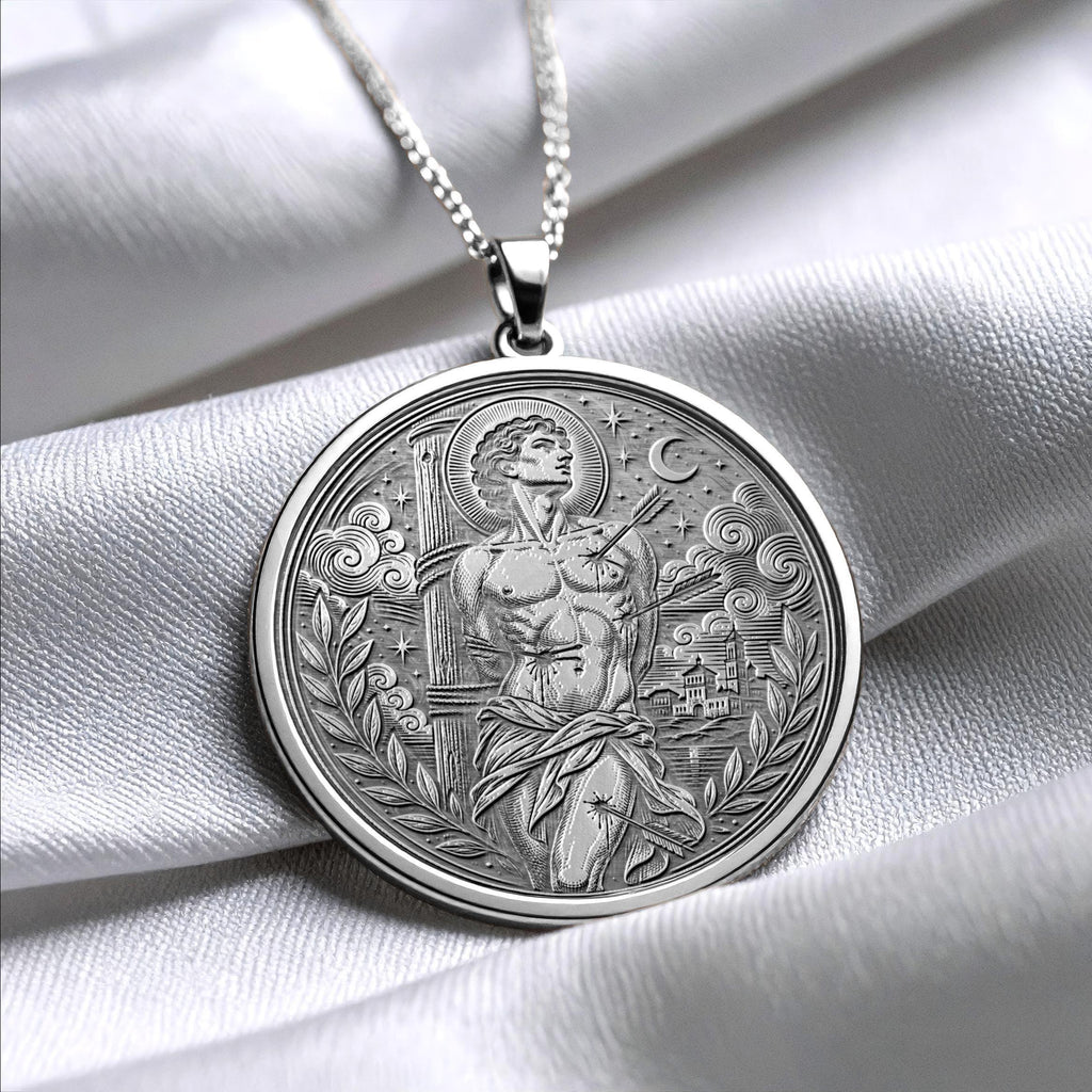 Saint Sebastian Pendant Necklace – Courage, Protection & Unbreakable Faith