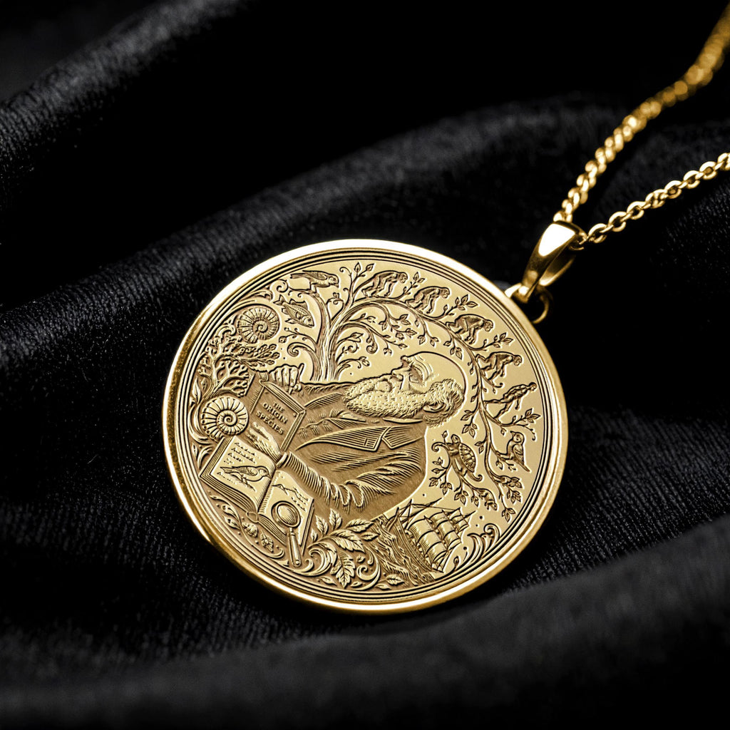 Charles Darwin Evolution Pendant Necklace – Knowledge, Curiosity & Human Evolution