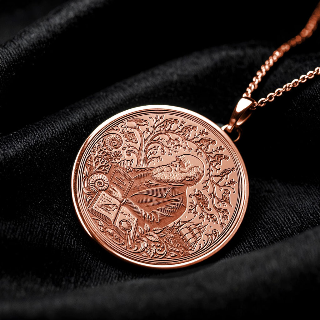 Charles Darwin Evolution Pendant Necklace – Knowledge, Curiosity & Human Evolution