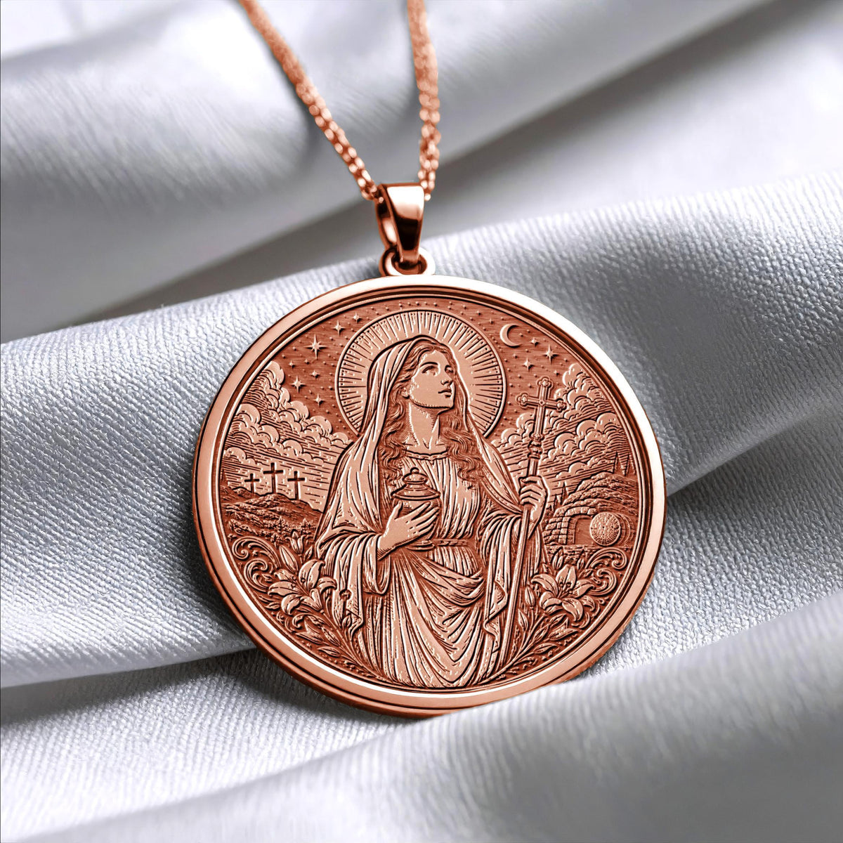 Saint Mary Magdalene Pendant Necklace – Devotion, Grace & Spiritual Renewal