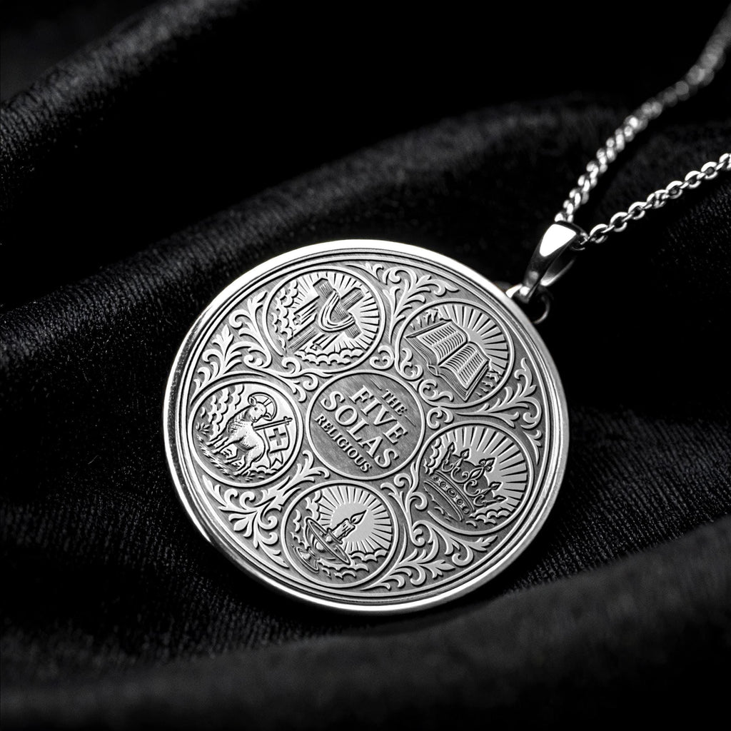 The Five Solas Pendant Necklace – Scripture, Faith and God’s Grace