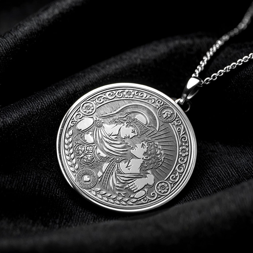 Achilles and Patroclus Pendant Necklace – Love , Destiny & Unbreakable Bond