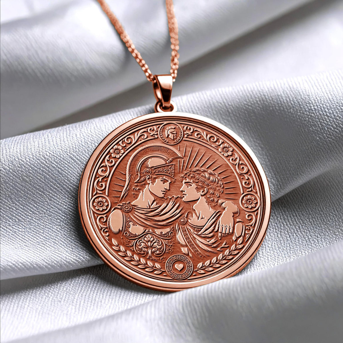 Achilles and Patroclus Pendant Necklace – Love , Destiny & Unbreakable Bond