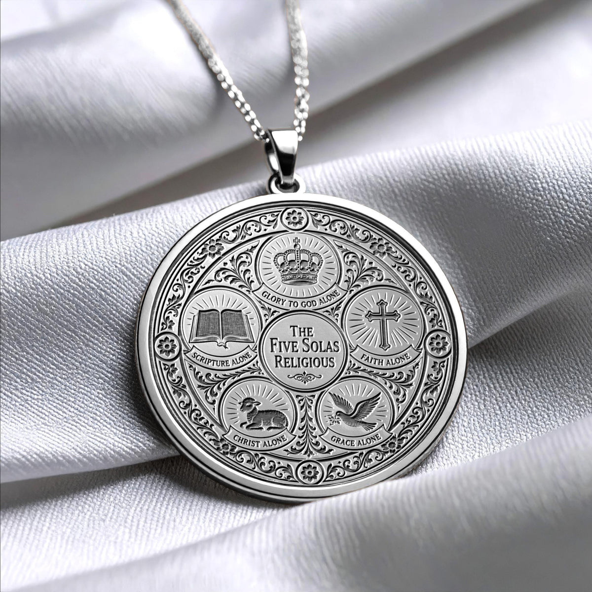Five Solas Pendant Necklace – Faith, Grace & Spiritual Truth