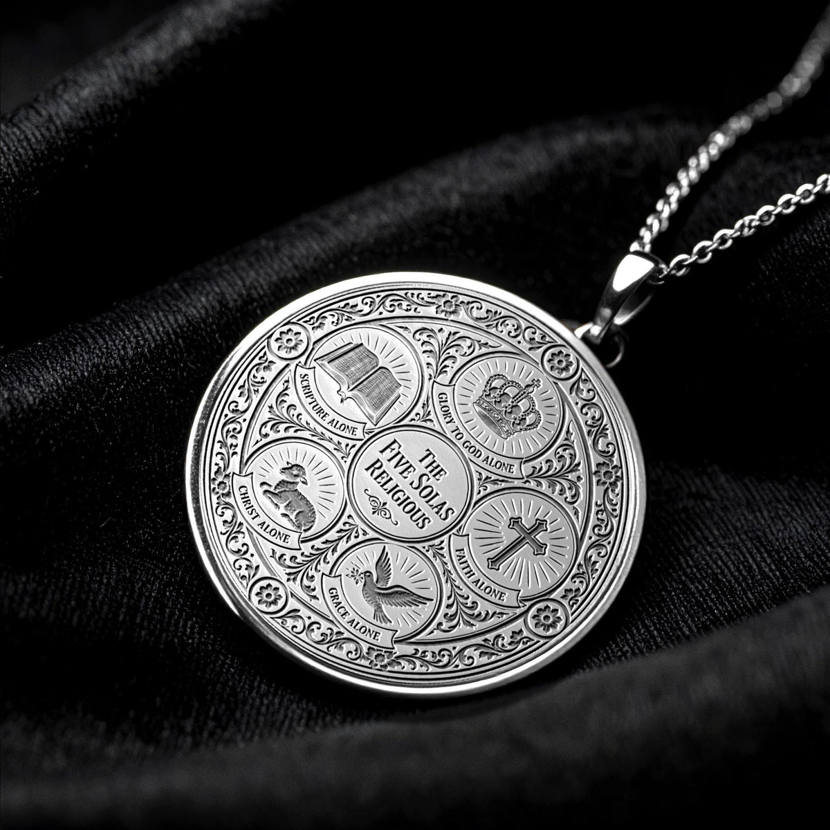 Five Solas Pendant Necklace – Faith, Grace & Spiritual Truth