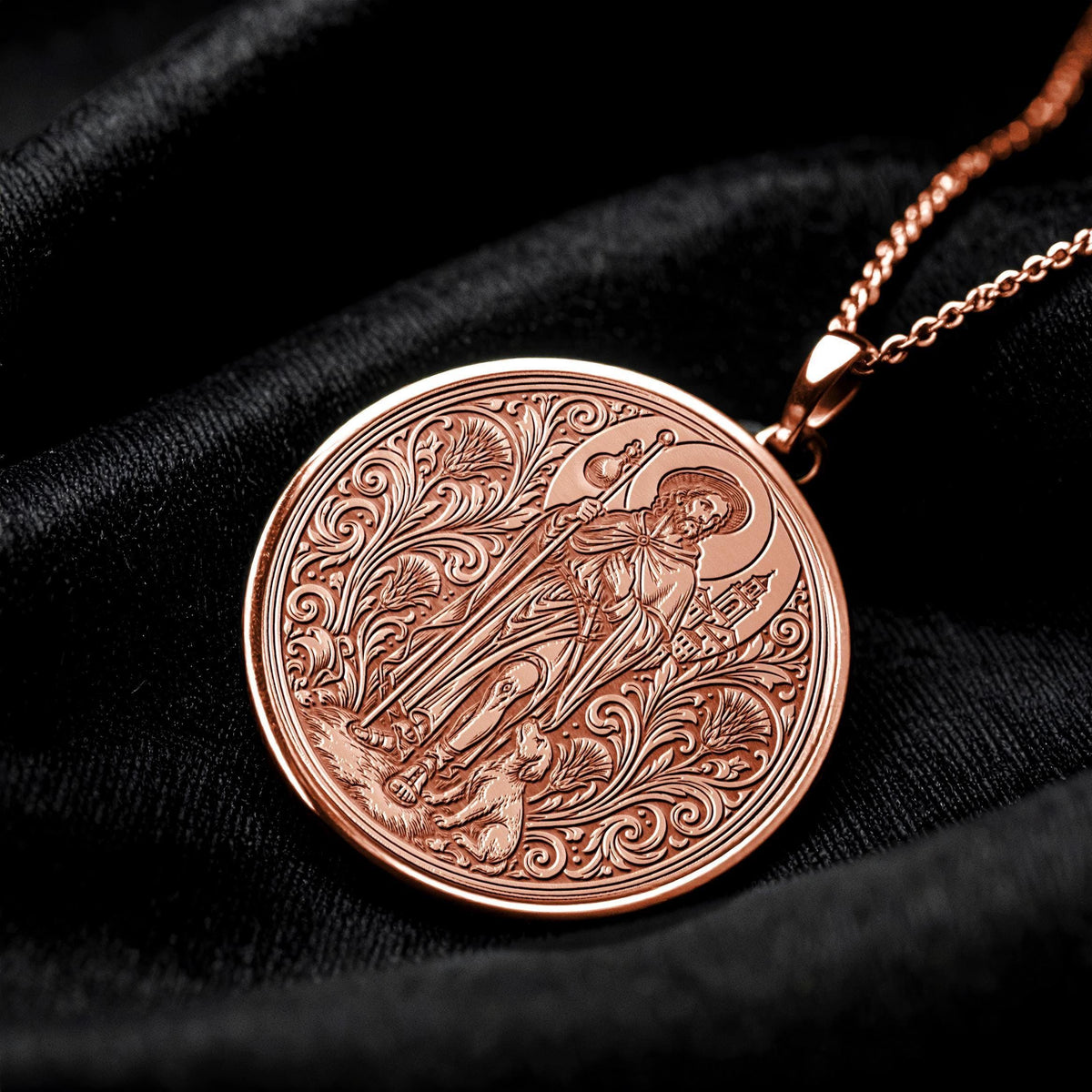 Saint Roch Pendant Necklace – Healing, Protection & Faith Through Hardship