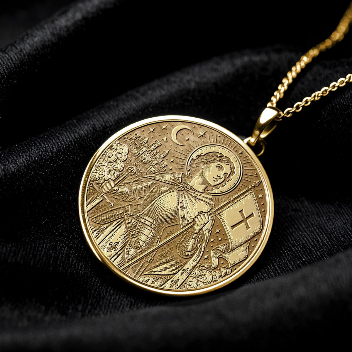 Saint Joan of Arc Pendant Necklace – Courage, Faith & Fearless Spirit