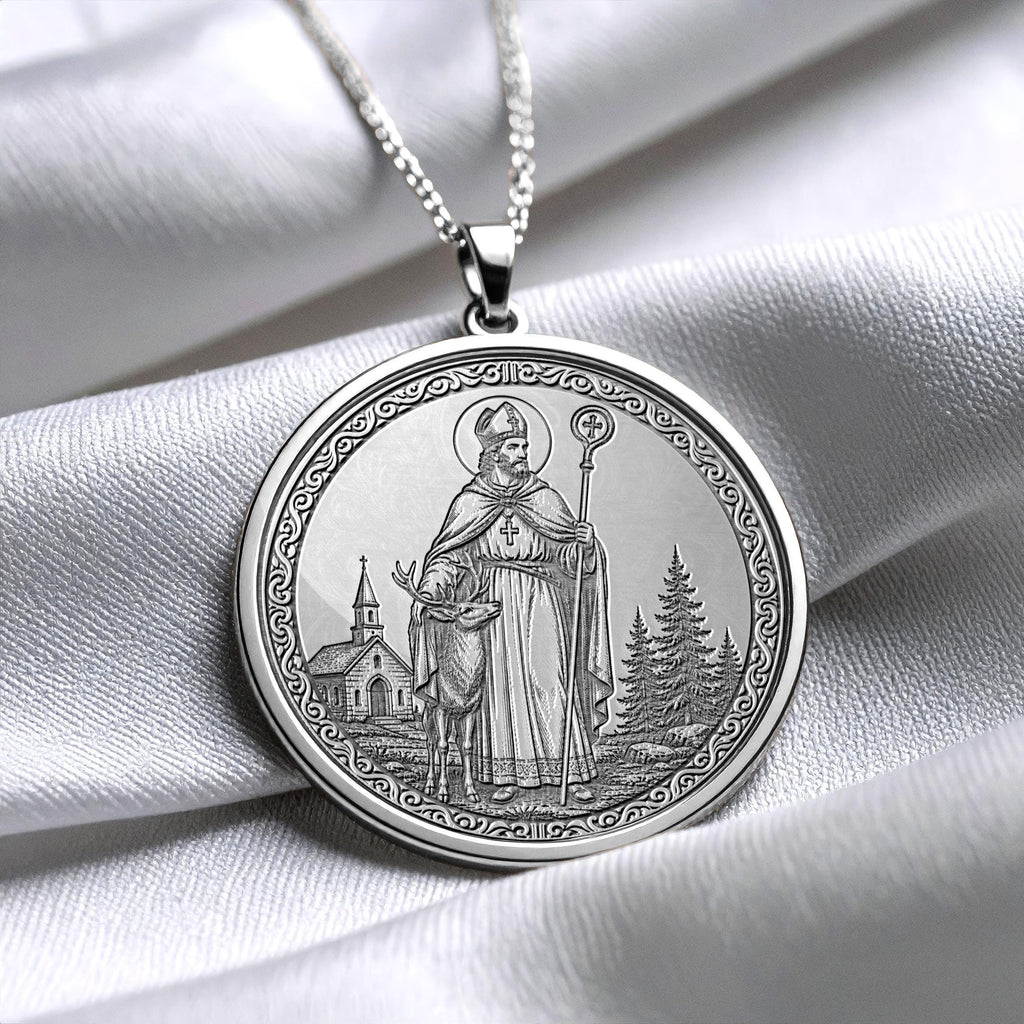 Saint Hubert Pendant Necklace – Courage, Faith & Guardian of the Hunt