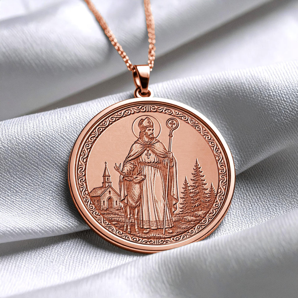 Saint Hubert Pendant Necklace – Courage, Faith & Guardian of the Hunt