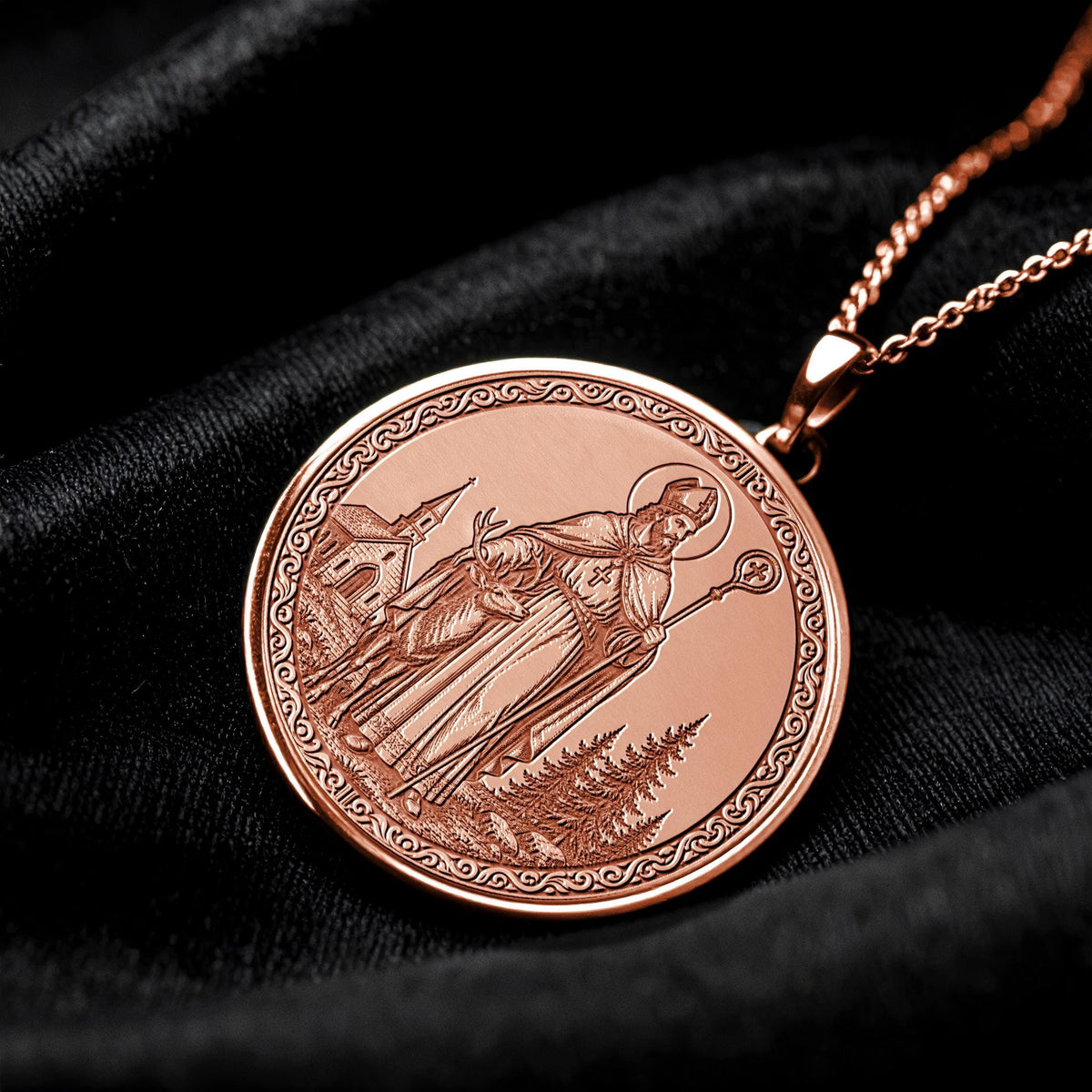 Saint Hubert Pendant Necklace – Courage, Faith & Guardian of the Hunt
