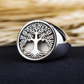 Tree of Life Signet Ring, Sterling Silver Spiritual Nature Symbol Jewelry, Meaningful Gift