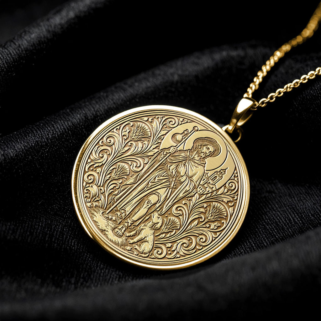 Saint Roch Pendant Necklace – Healing, Protection & Faith Through Hardship