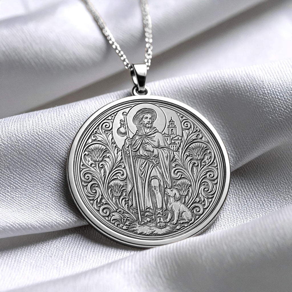 Saint Roch Pendant Necklace – Healing, Protection & Faith Through Hardship