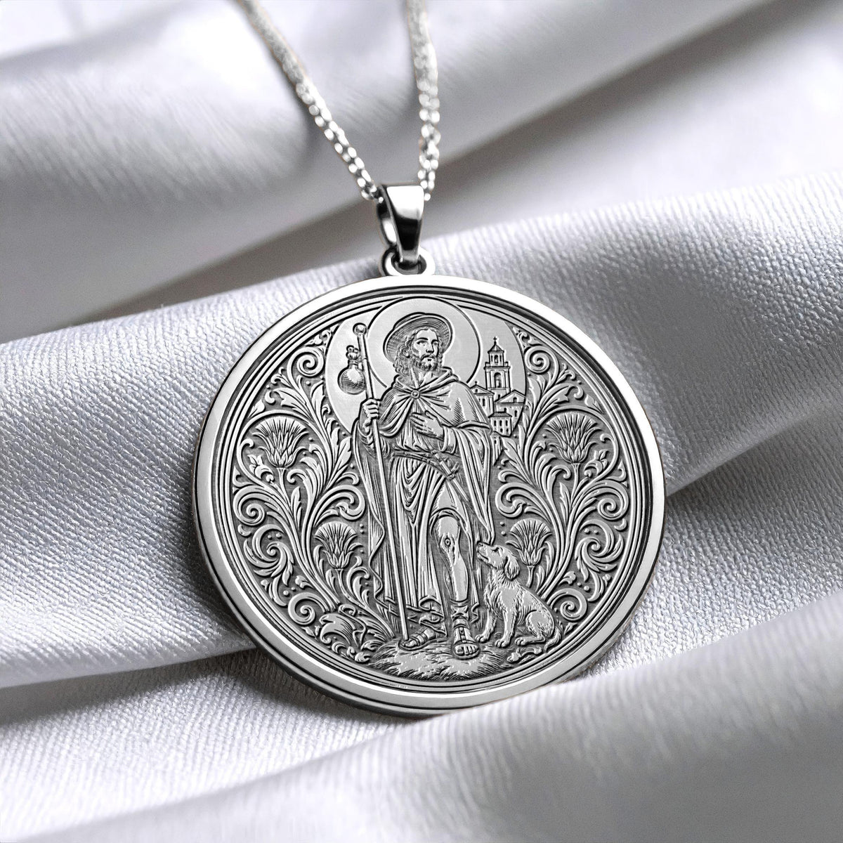 Saint Roch Pendant Necklace – Healing, Protection & Faith Through Hardship