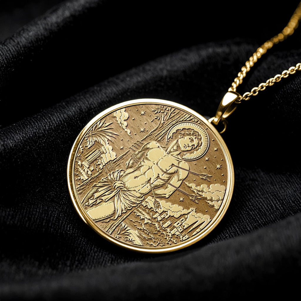 Saint Sebastian Medallion Necklace – Protection, Courage & Enduring Faith