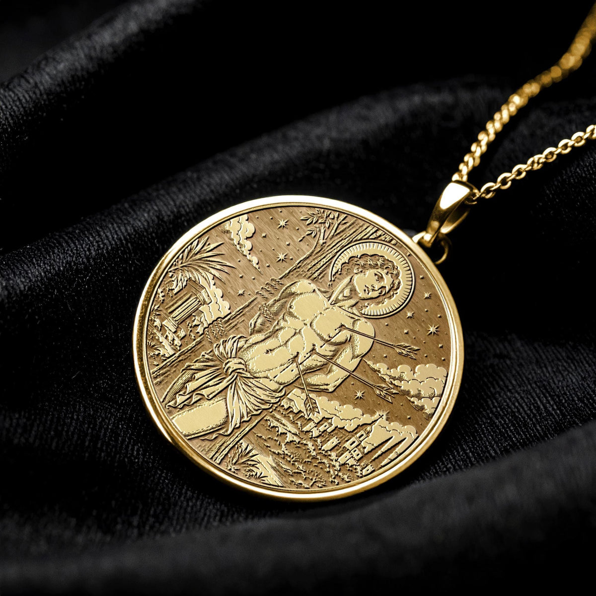 Saint Sebastian Medallion Necklace – Protection, Courage & Enduring Faith