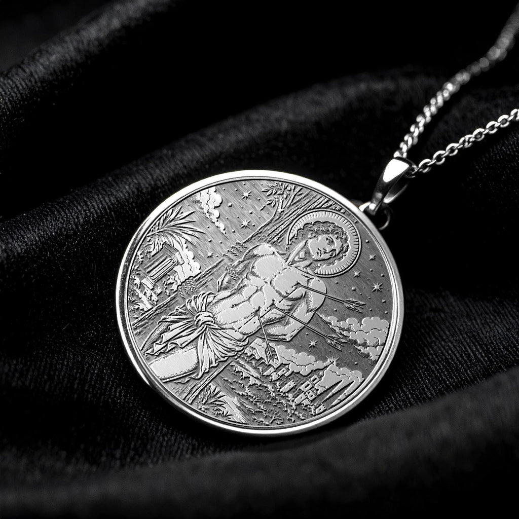 Saint Sebastian Medallion Necklace – Protection, Courage & Enduring Faith