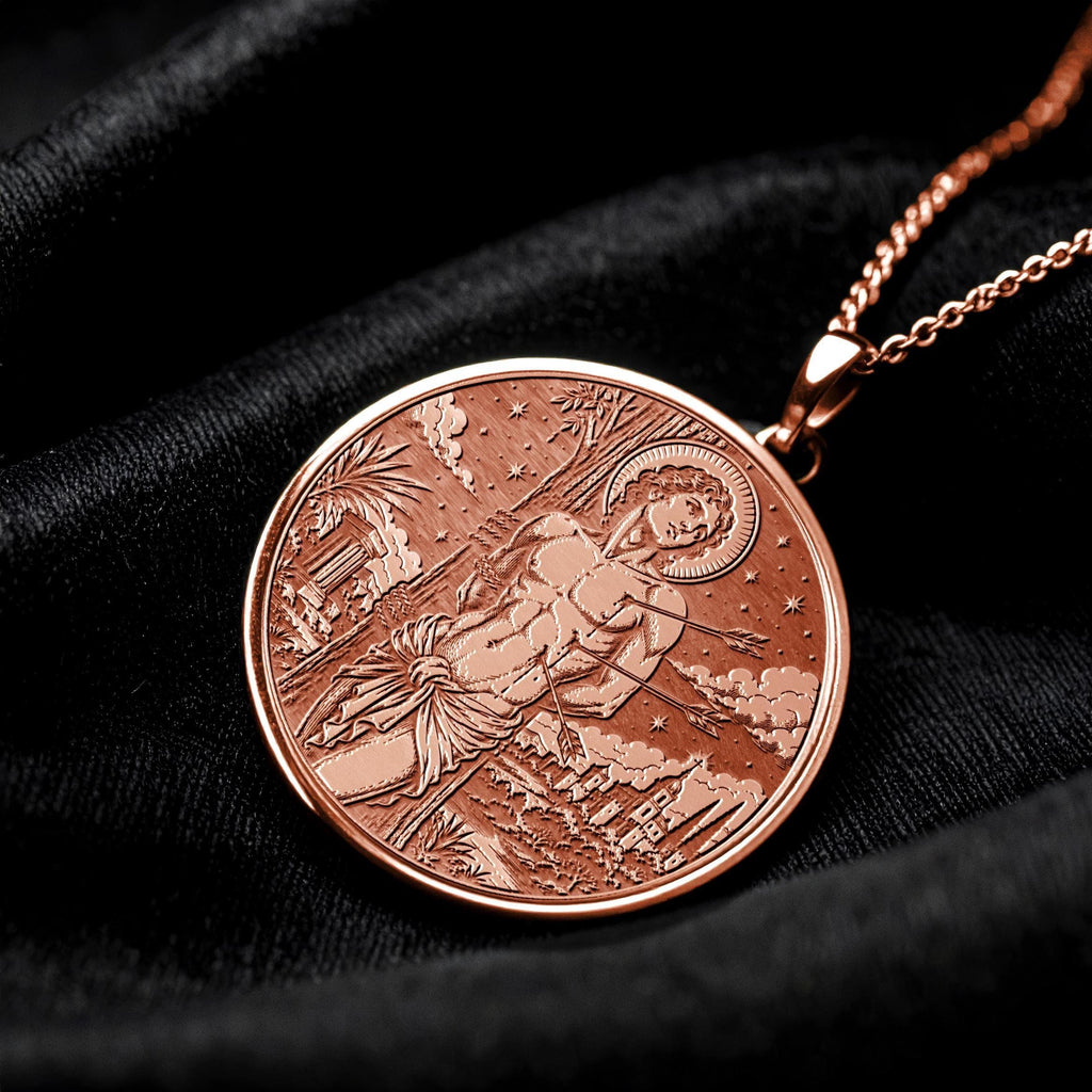Saint Sebastian Medallion Necklace – Protection, Courage & Enduring Faith