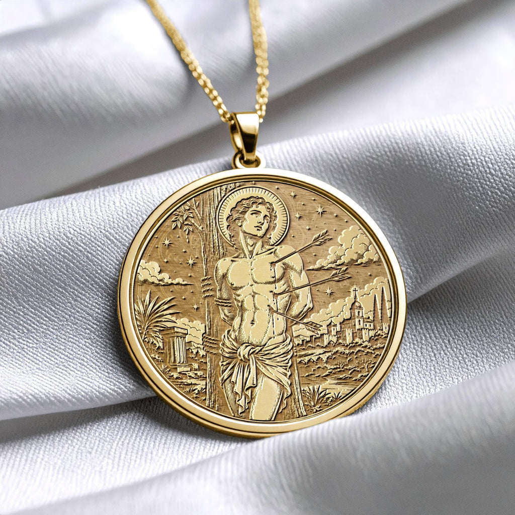 Saint Sebastian Medallion Necklace – Protection, Courage & Enduring Faith