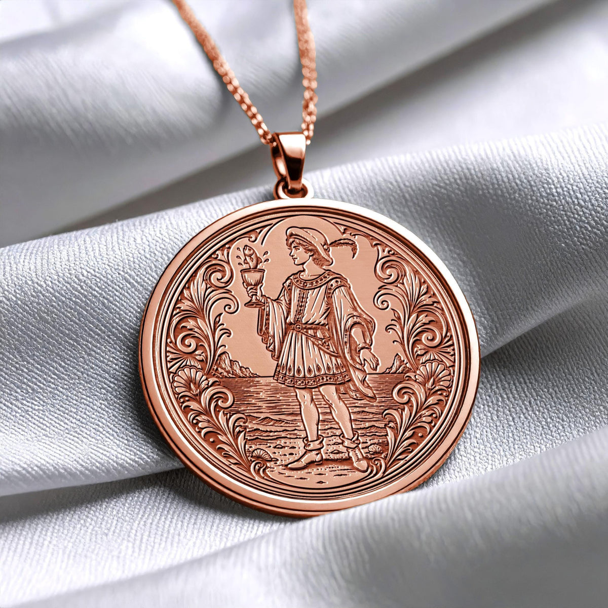 Page of Cups Tarot Necklace – Intuition, Creativity & New Emotional Beginnings