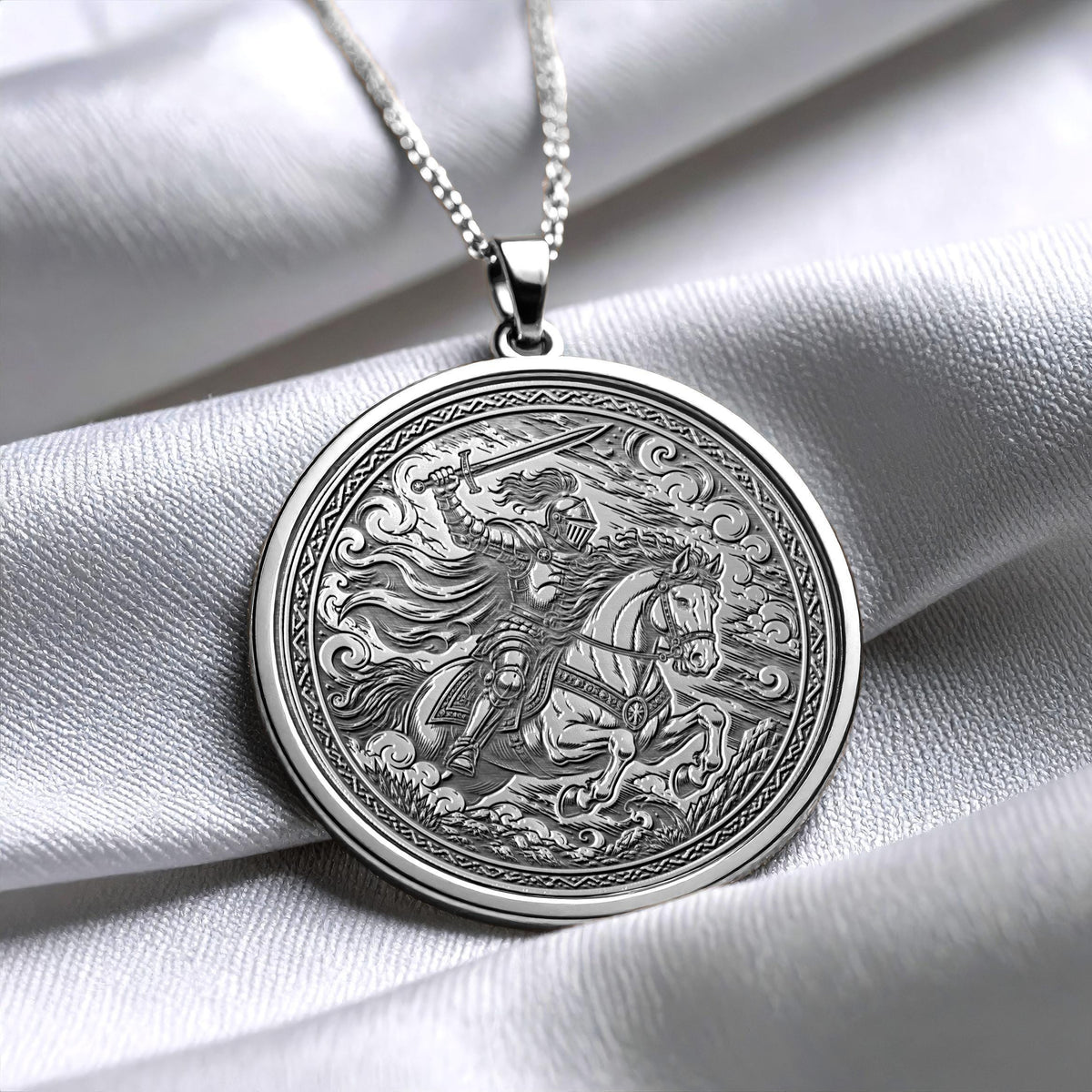 Knight of Swords Tarot Pendant Necklace – Ambition, Determination & Fearless Action