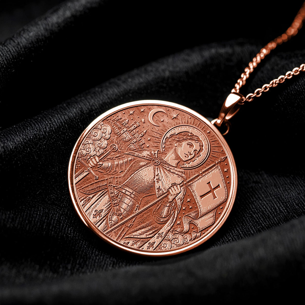 Saint Joan of Arc Pendant Necklace – Courage, Faith & Fearless Spirit