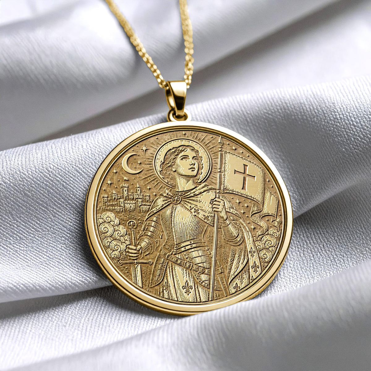 Saint Joan of Arc Pendant Necklace – Courage, Faith & Fearless Spirit