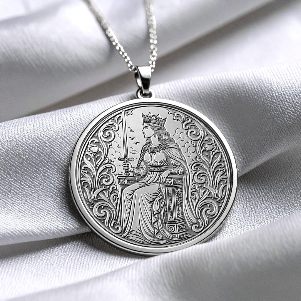 Queen of Swords Tarot Necklace – Wisdom, Independence & Clear Insight