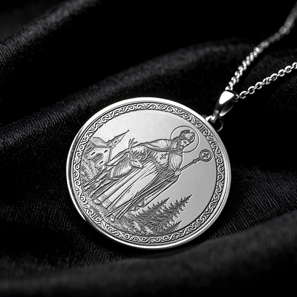 Saint Hubert Pendant Necklace – Courage, Faith & Guardian of the Hunt