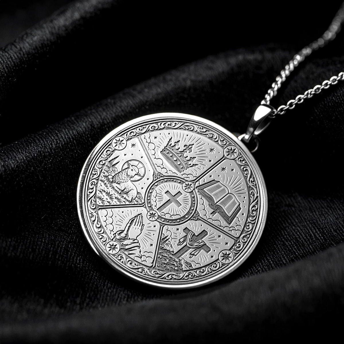 The Five Solas Religious Pendant Necklace – Faith, Grace & Biblical Truth