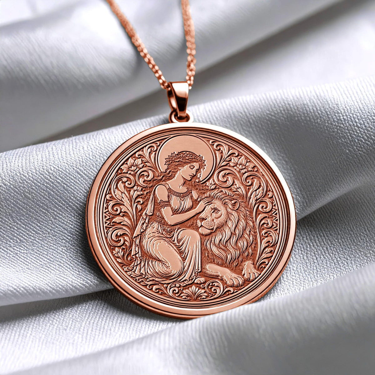 Strength Tarot Card Pendant Necklace – Courage, Resilience & Inner Power