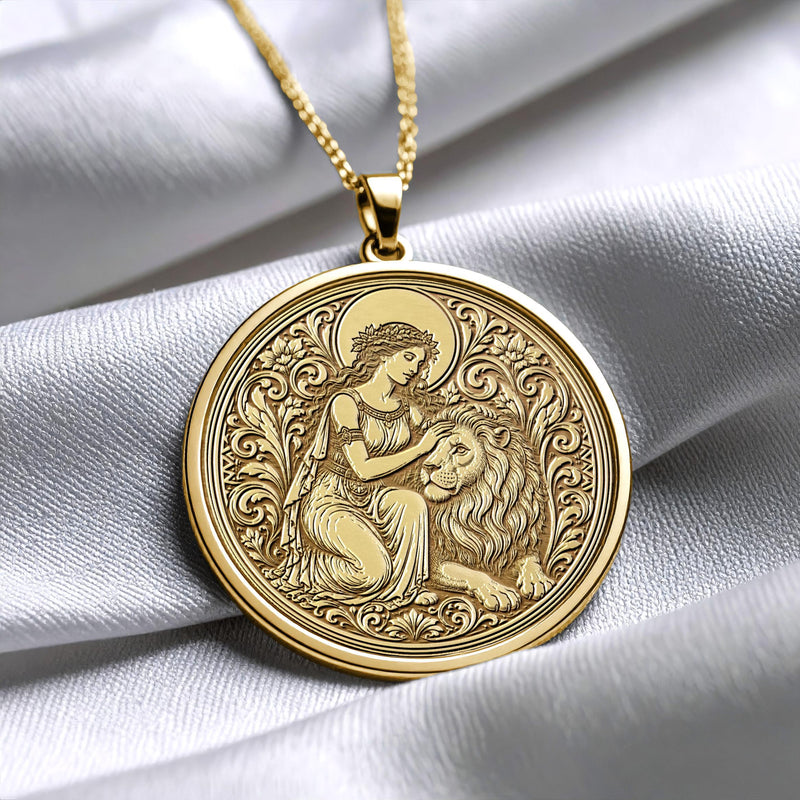 Strength Tarot Card Pendant Necklace – Courage, Resilience & Inner Power
