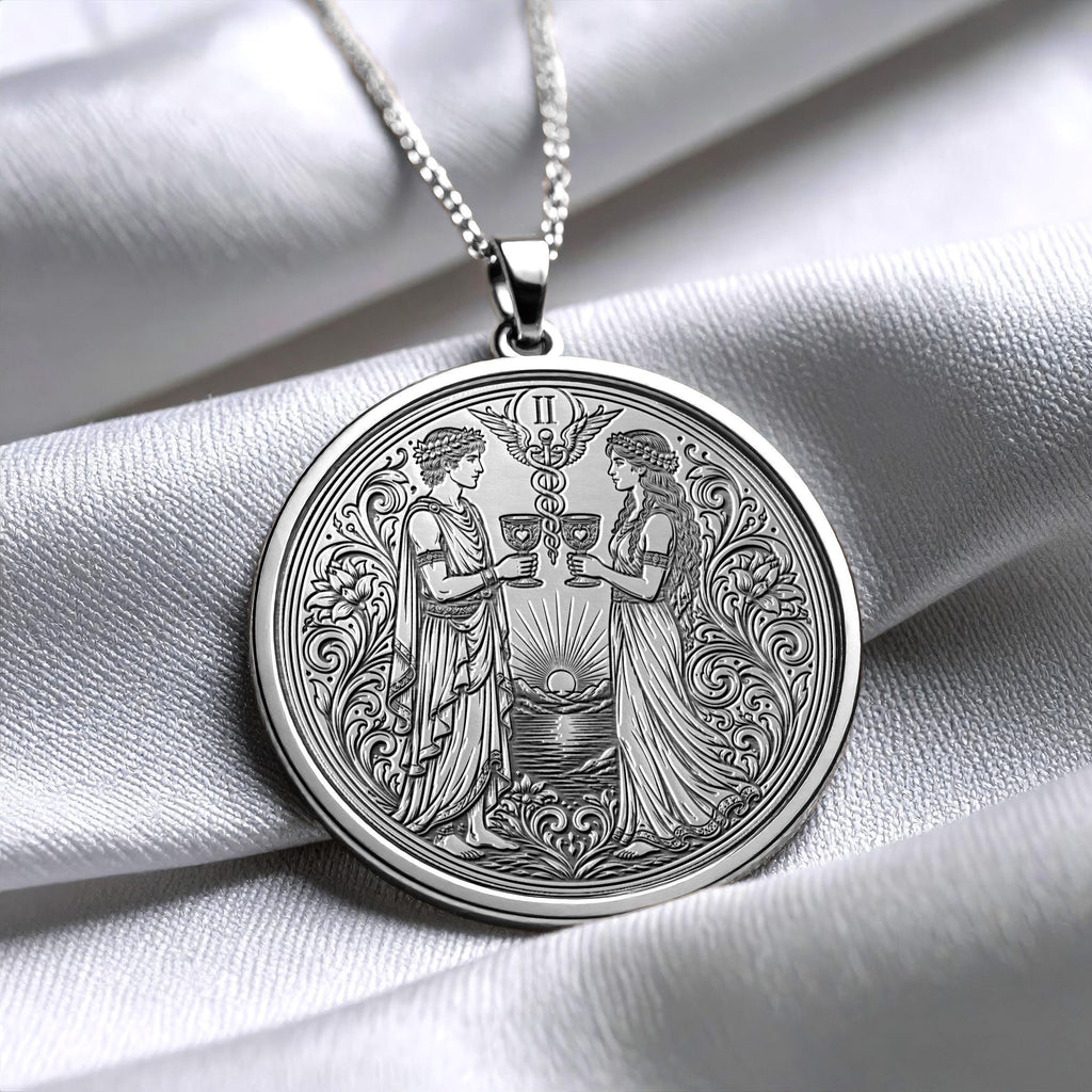 Two of Cups Tarot Pendant Necklace – Love, Harmony & Meaningful Connections