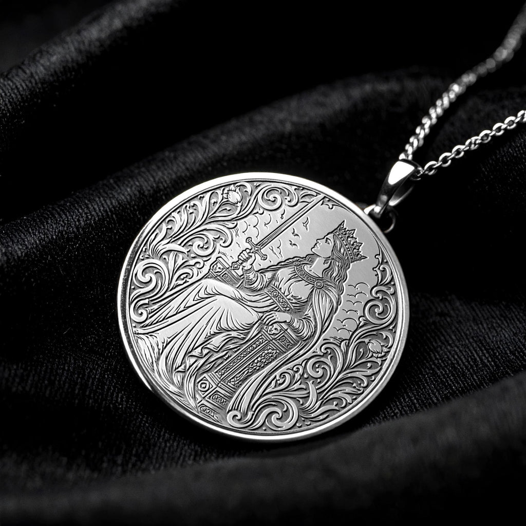 Queen of Swords Tarot Necklace – Wisdom, Independence & Clear Insight