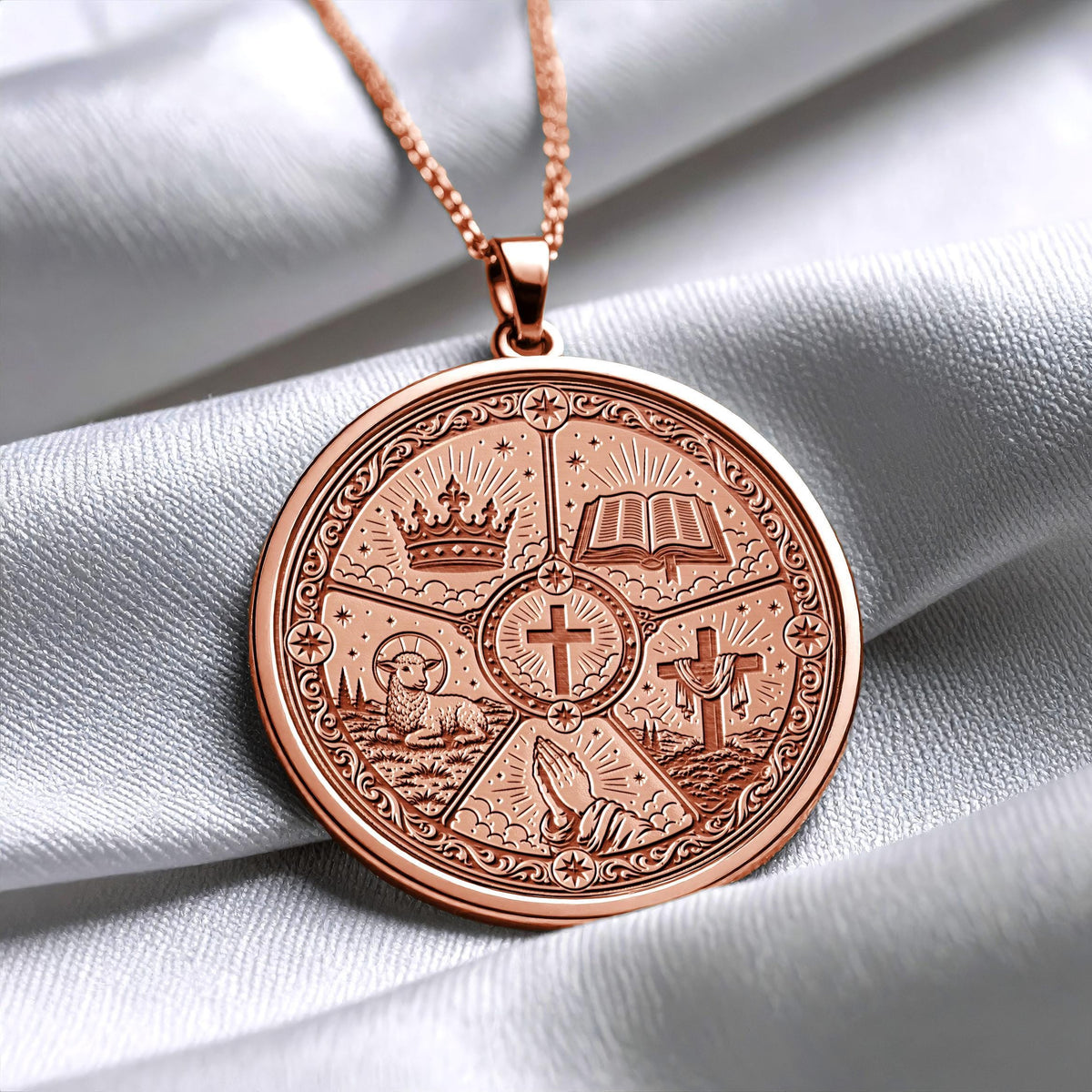 The Five Solas Religious Pendant Necklace – Faith, Grace & Biblical Truth