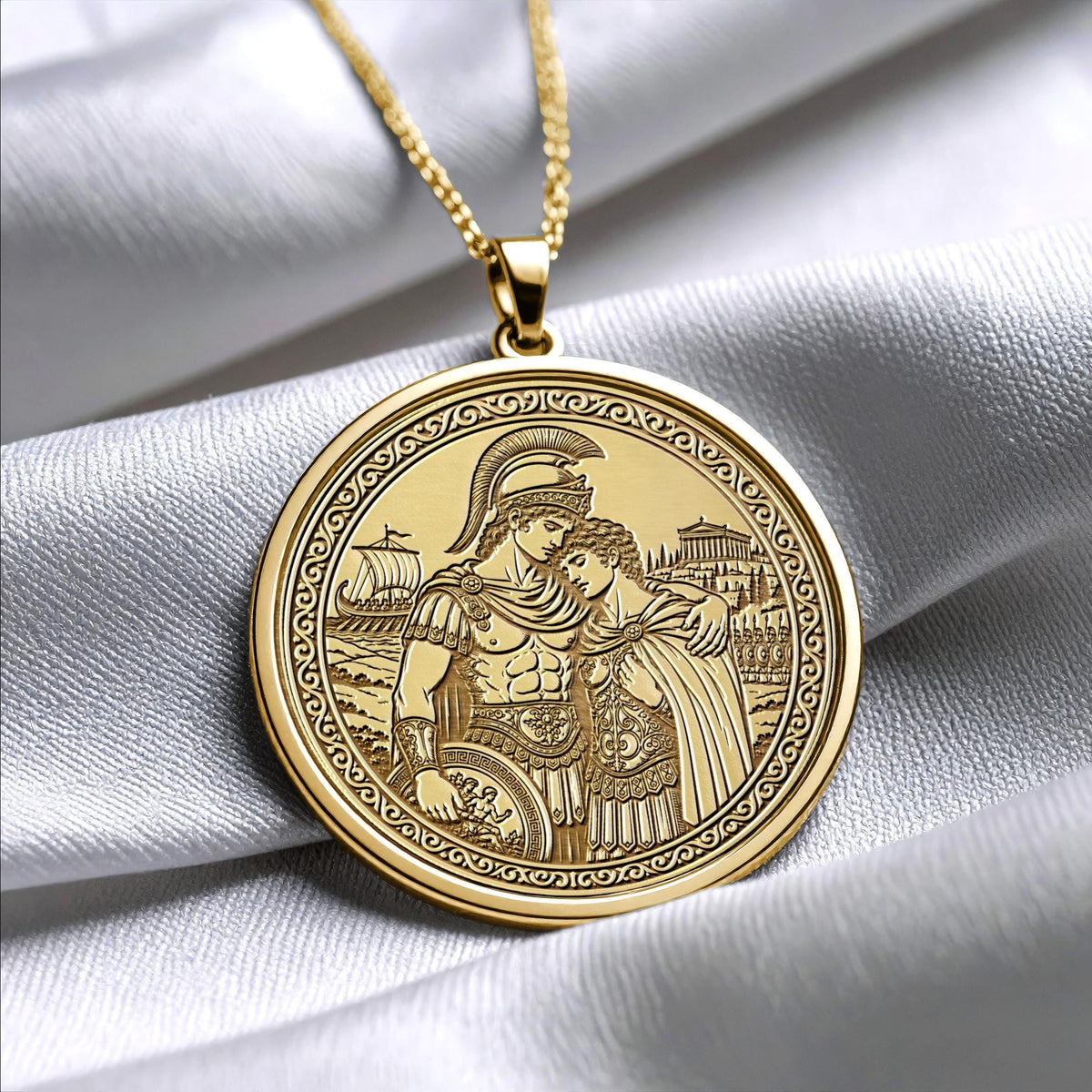 Achilles and Patroclus Pendant Necklace – Brotherhood, Loyalty & Legendary Love