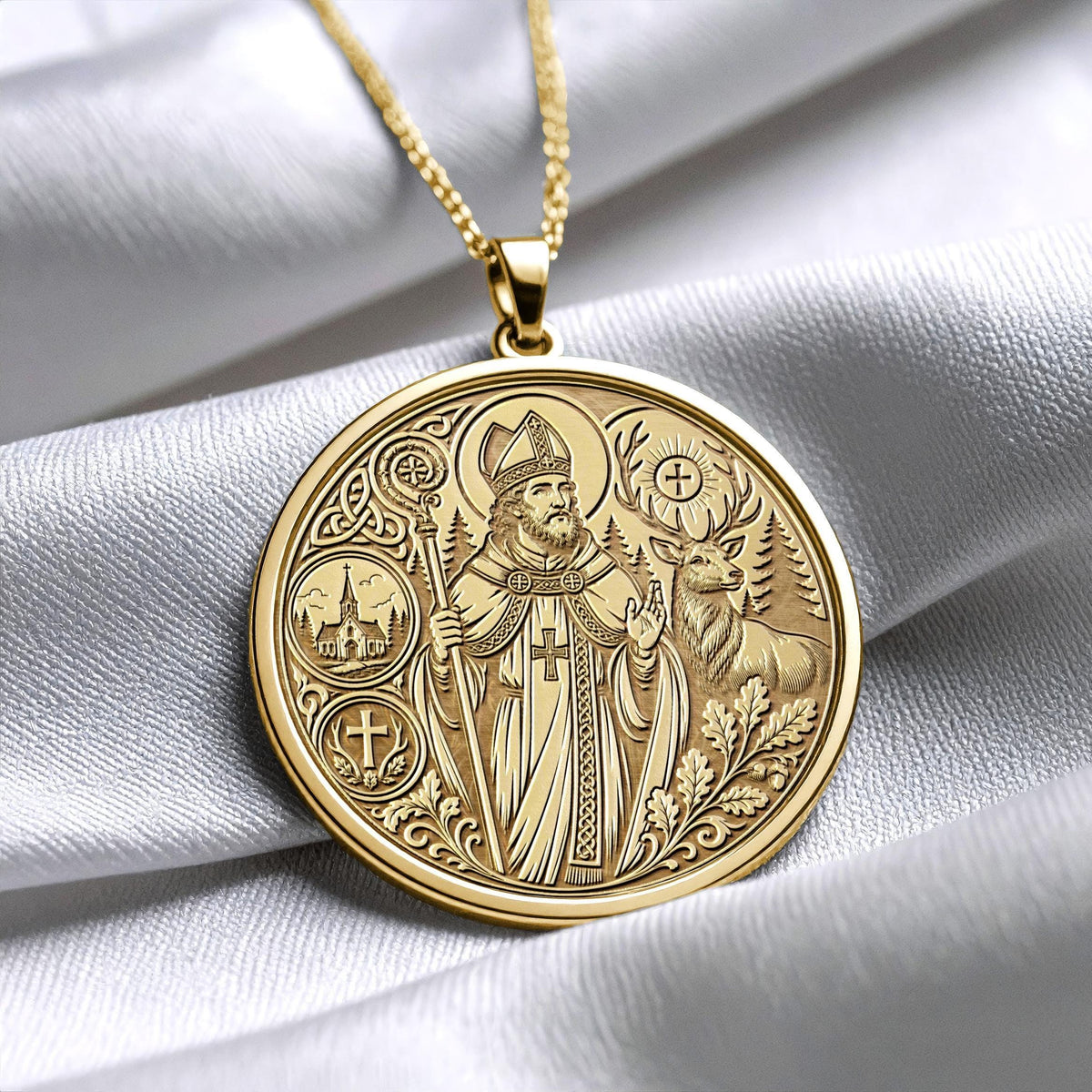 Saint Hubert Pendant Necklace – Faith, Wilderness & Noble Spirit