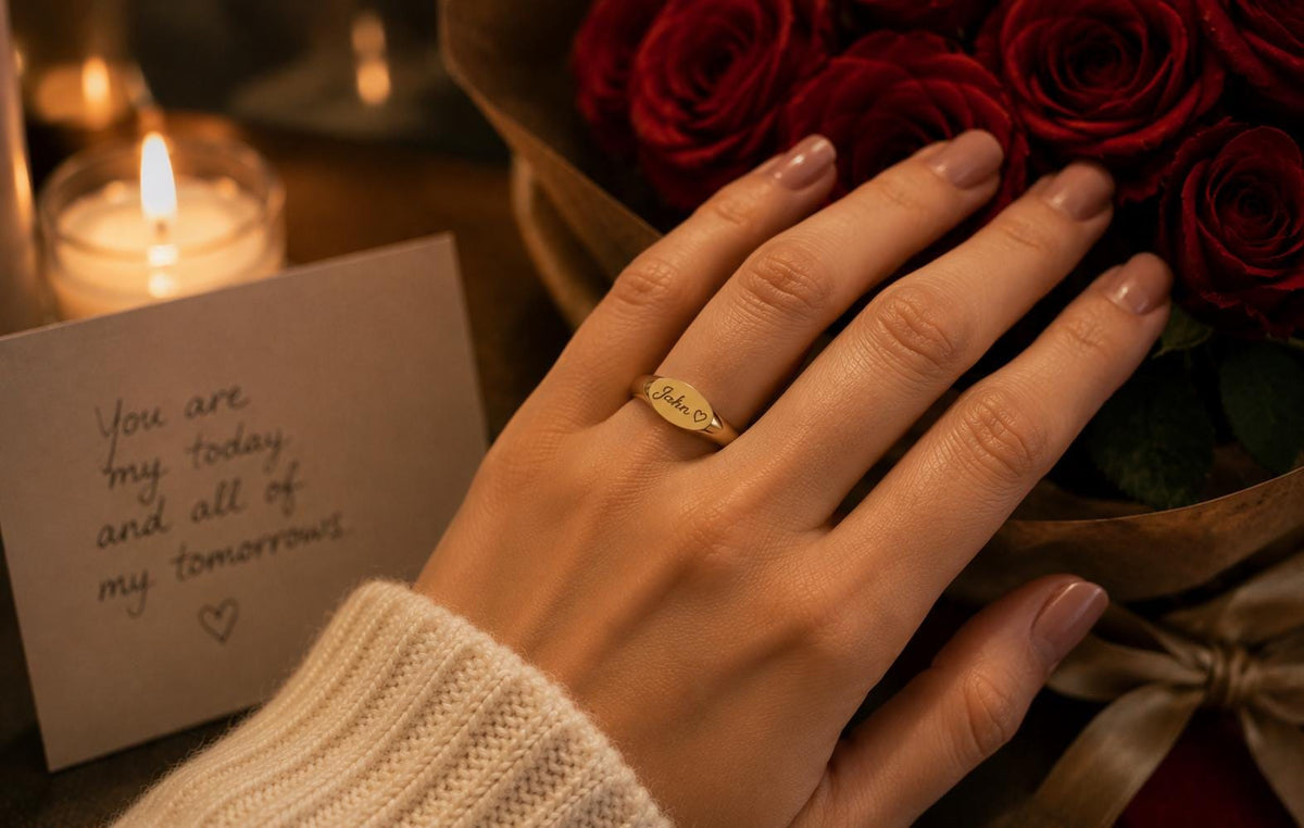 Personalized Handwriting Signet Ring
