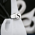 Personalized Square Initial Signet Ring, Sterling Silver or Gold