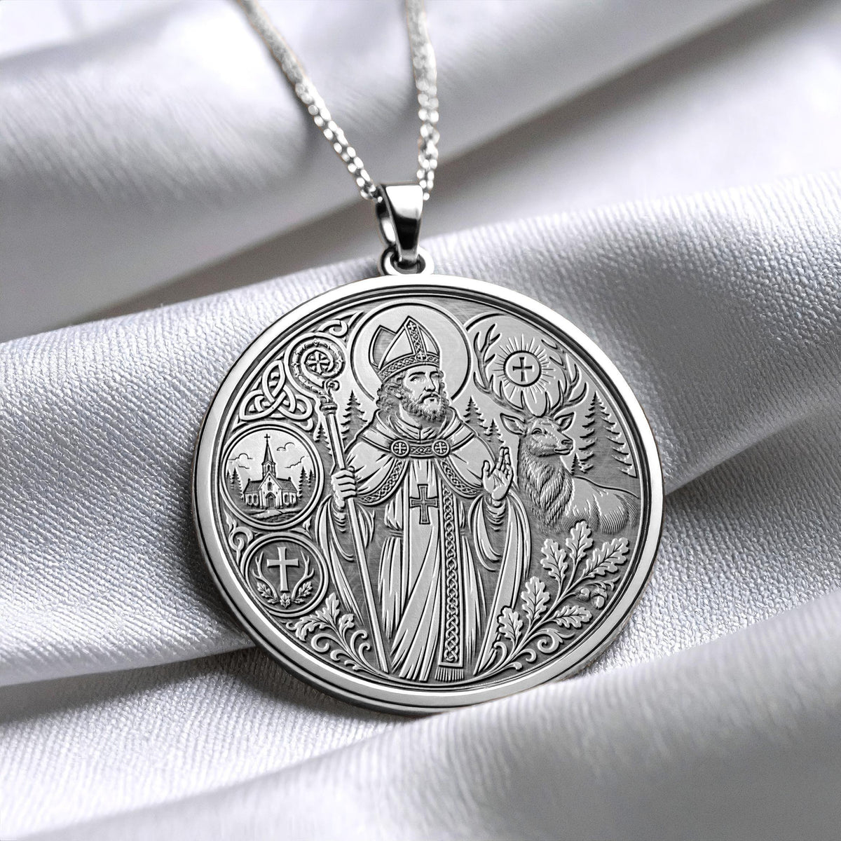 Saint Hubert Pendant Necklace – Faith, Wilderness & Noble Spirit