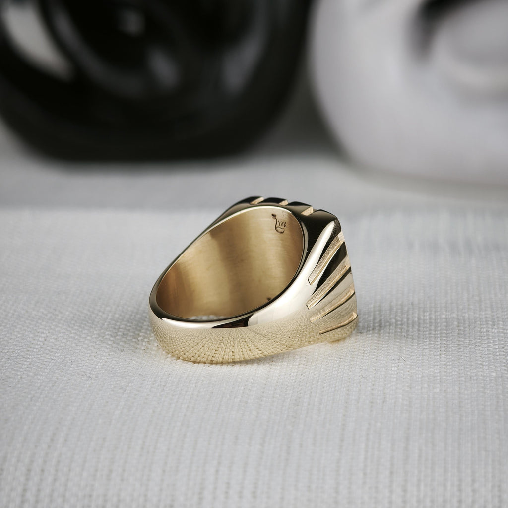 Custom Family Crest Signet Ring, Square Coat of Arms in Sterling Silver or Gold