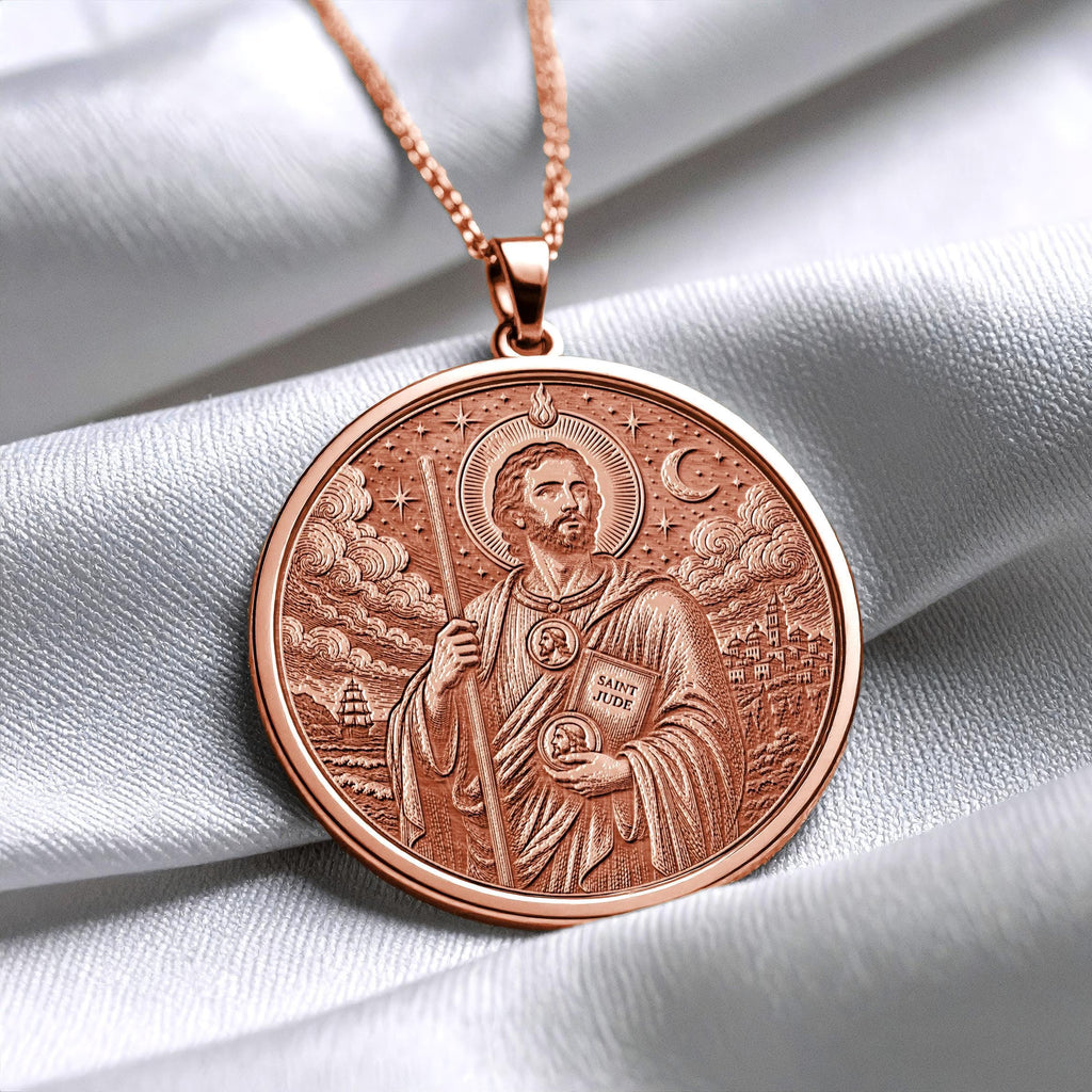 Saint Jude Pendant Necklace – Protection, Prayer & Strength Through Faith