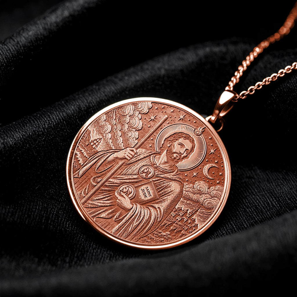 Saint Jude Pendant Necklace – Protection, Prayer & Strength Through Faith