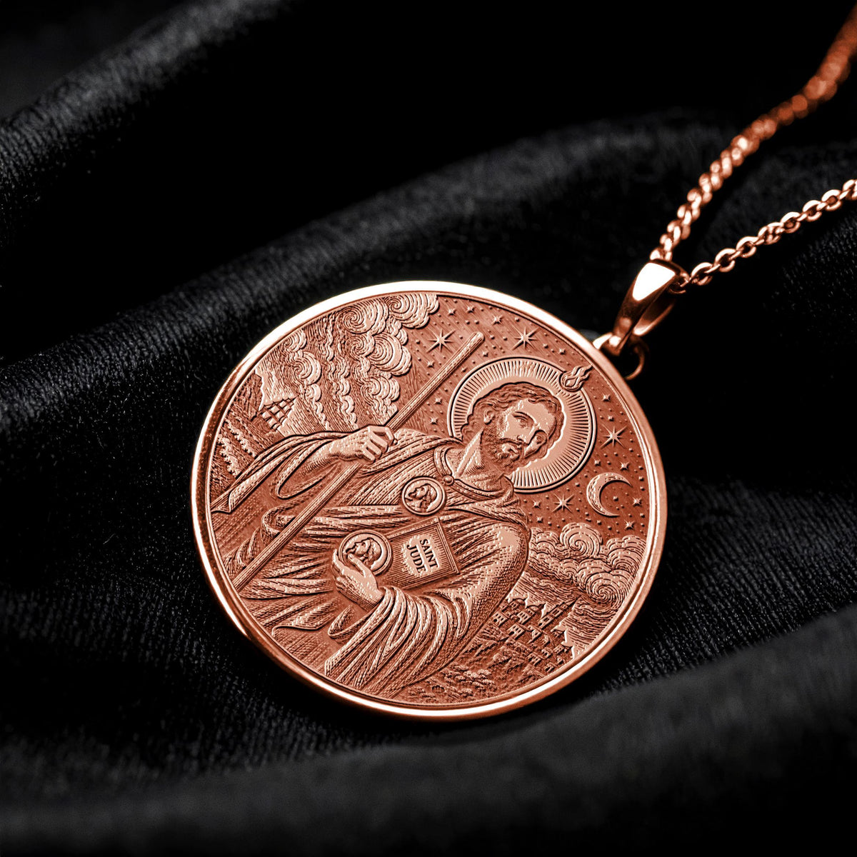Saint Jude Pendant Necklace – Protection, Prayer & Strength Through Faith