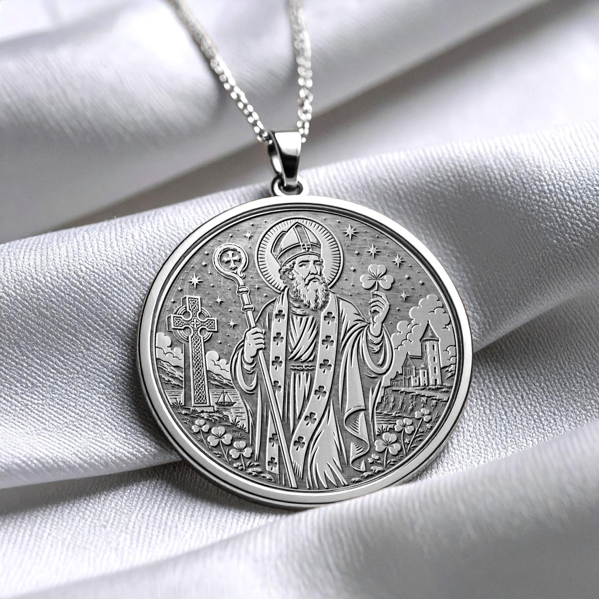 Saint Patrick Pendant Necklace – Irish Faith, Protection & Timeless Tradition