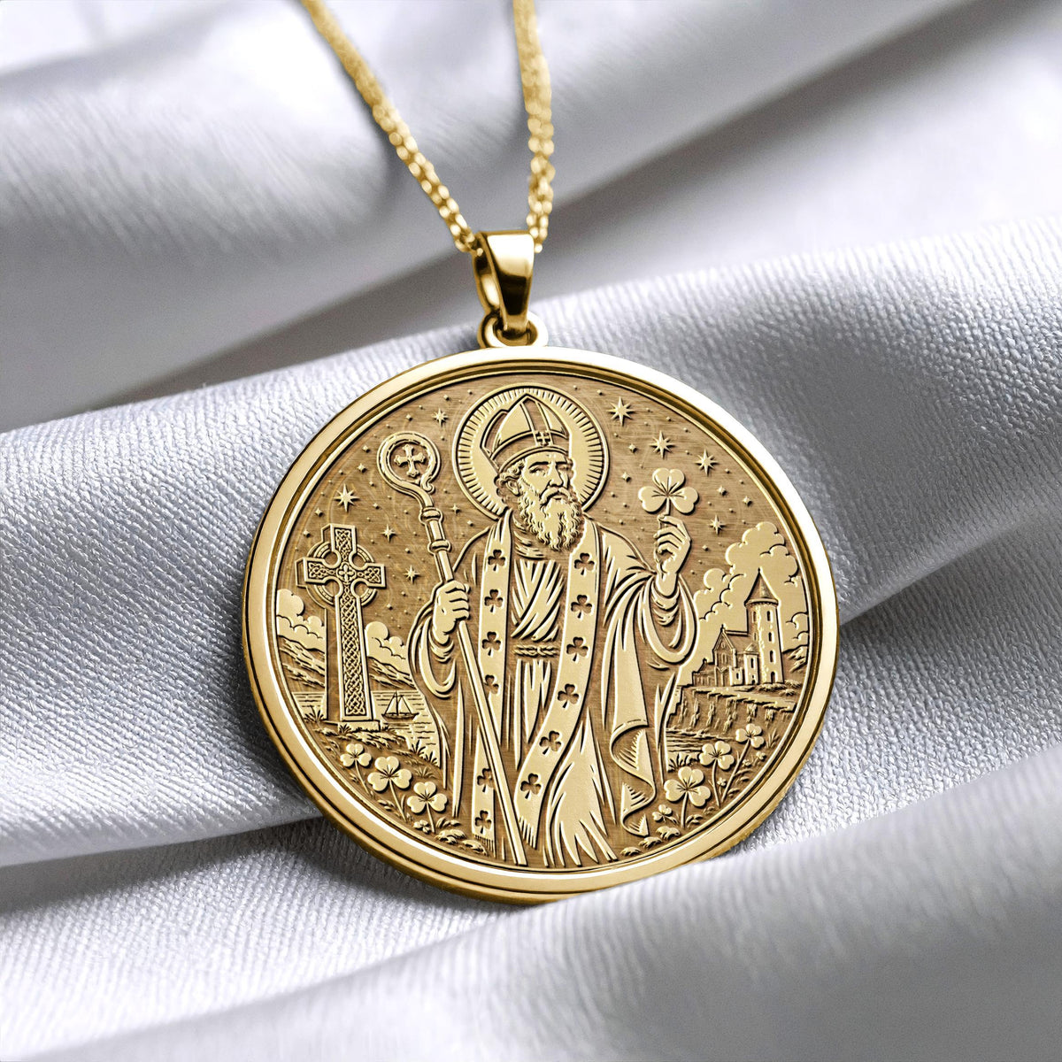 Saint Patrick Pendant Necklace – Irish Faith, Protection & Timeless Tradition